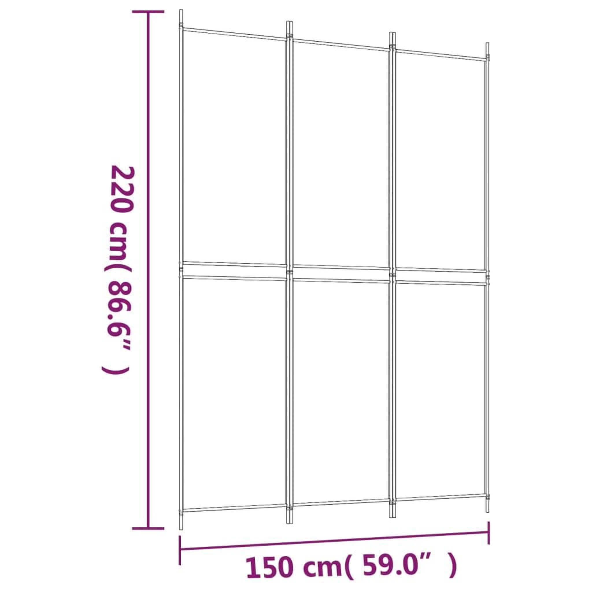 Voir la diapositive 6 : VIDAXL Cloison de separation 3 panneaux marron 150x220 cm tissu