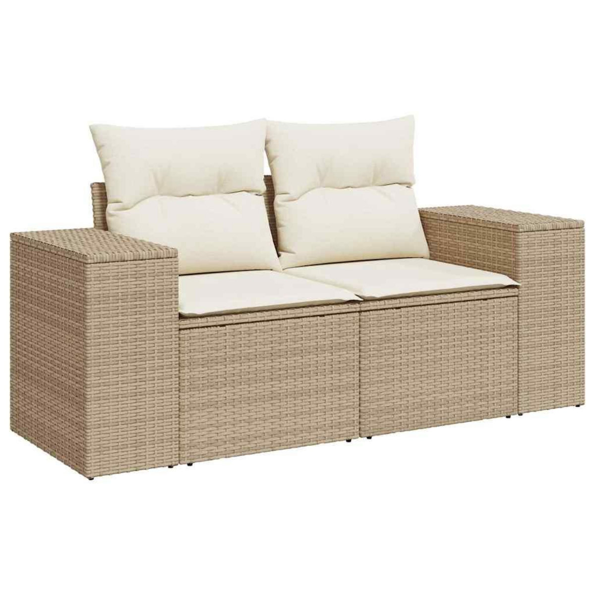 VIDAXL Salon de jardin avec coussins 5 pcs beige resine tressee