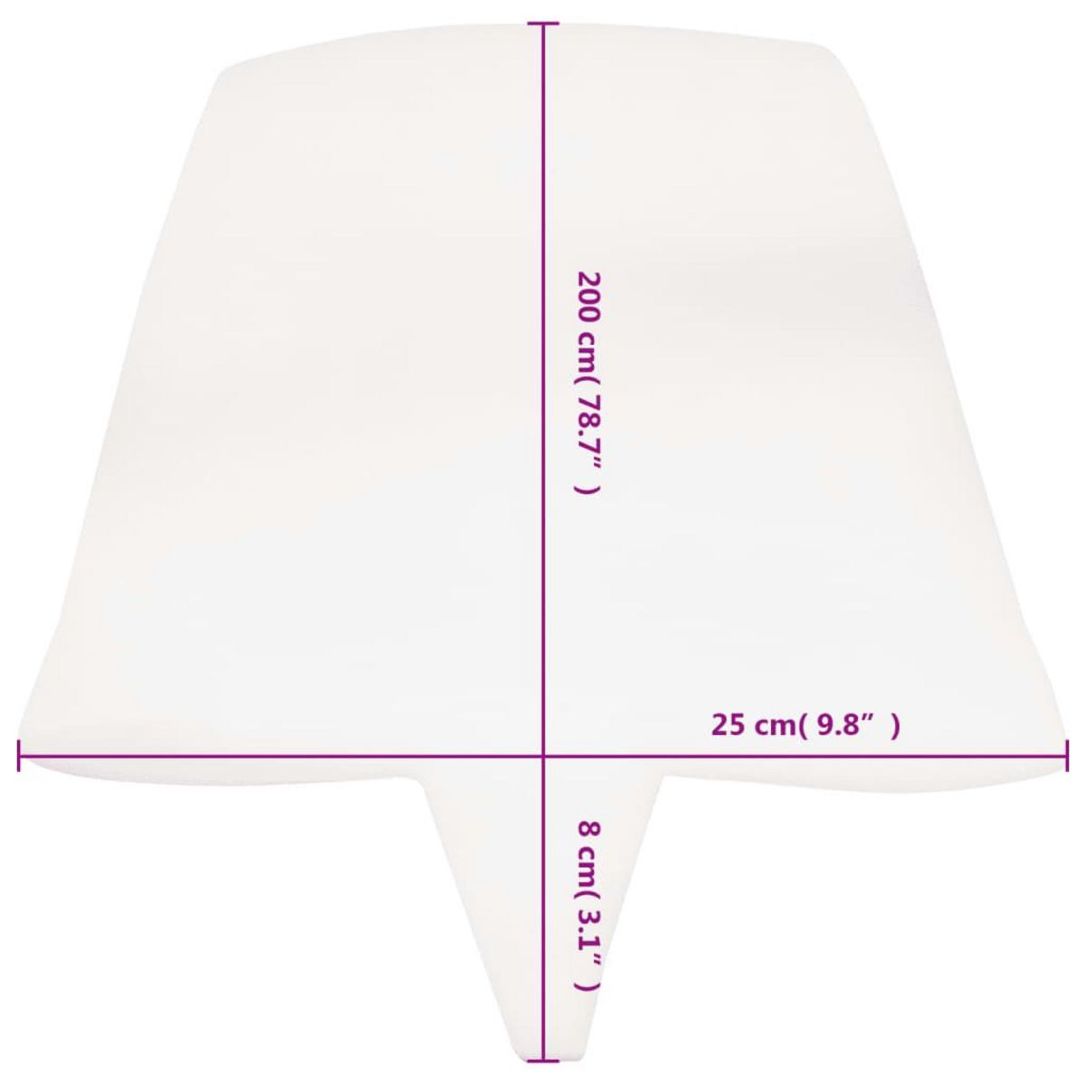 VIDAXL Pont de lit 25 x 200 cm
