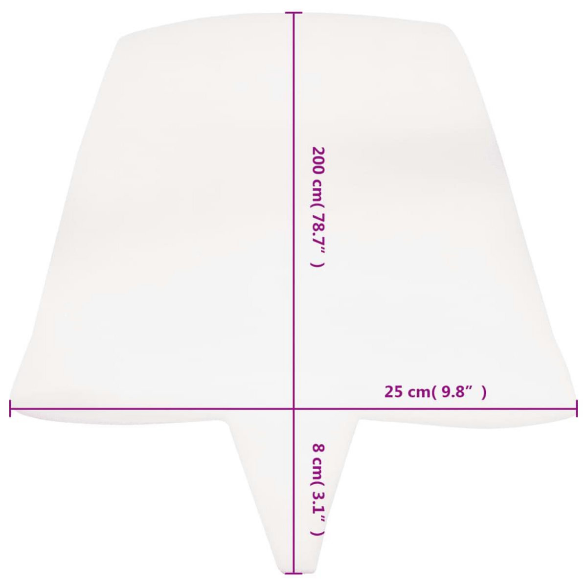 VIDAXL Pont de lit 25 x 200 cm