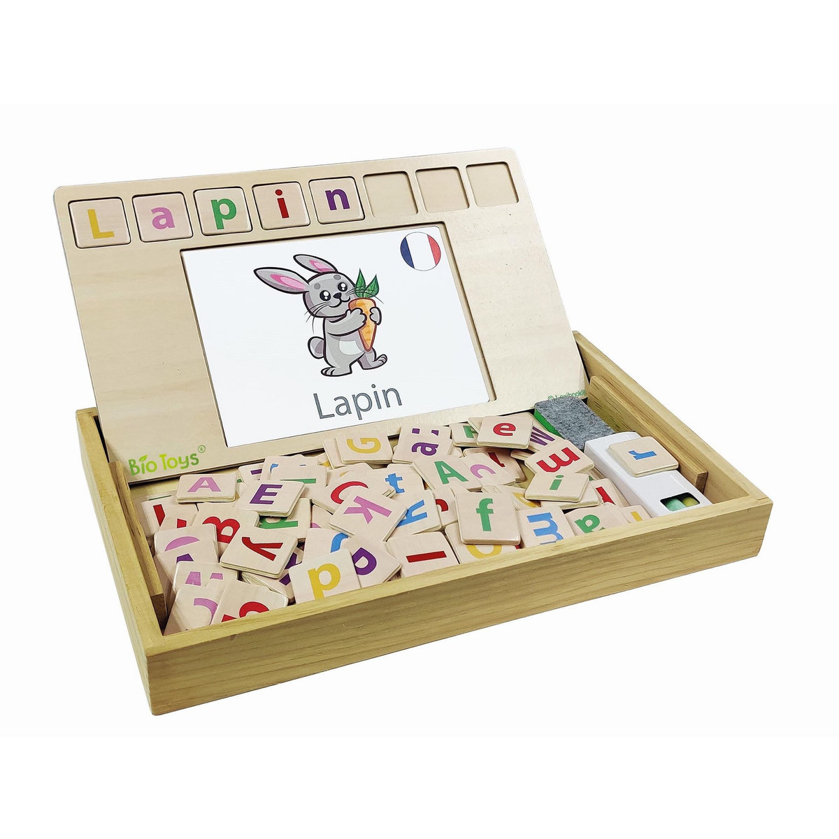 Lexibook Bio Toys L'Ecole des Mots bilingue Français- Anglais - Jeu en Bois