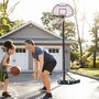 HOMCOM Panier de Basket-Ball sur pied avec poteau panneau, base de lestage sur roulettes hauteur réglable 1,9 - 2,5 m noir blanc