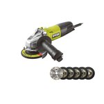 Ryobi Pack RYOBI Meuleuse d'angle 800W - 125mm - RAG800-125G - Kit 6 disques 125 mm