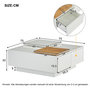 Voir la diapositive 4 : MERAX Table Basse Carrée Avec 4 Tiroirs Et 2 Plateaux Coulissants Blanc