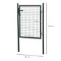 Voir la diapositive 3 : OUTSUNNY Portillon grillagé dim. 97L x 150H cm - gâche réversible, serrure encastrée, 3 clés - acier vert