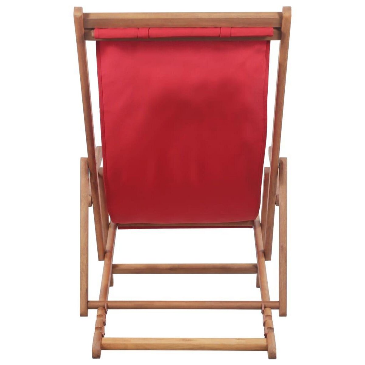 VIDAXL Chaise pliable de plage Tissu et cadre en bois Rouge