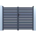 Habitat et Jardin Portail semi-ajouré en aluminium  Julien - 340 x 140 cm - Gris
