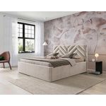 BEST MOBILIER Santiago - lit coffre - 180x200 - sommier inclus - en velours. Coloris disponibles : Gris, Vert, Bleu, Beige