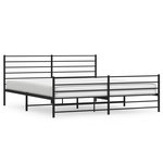 VIDAXL Cadre de lit metal sans matelas avec pied de lit noir 180x200cm