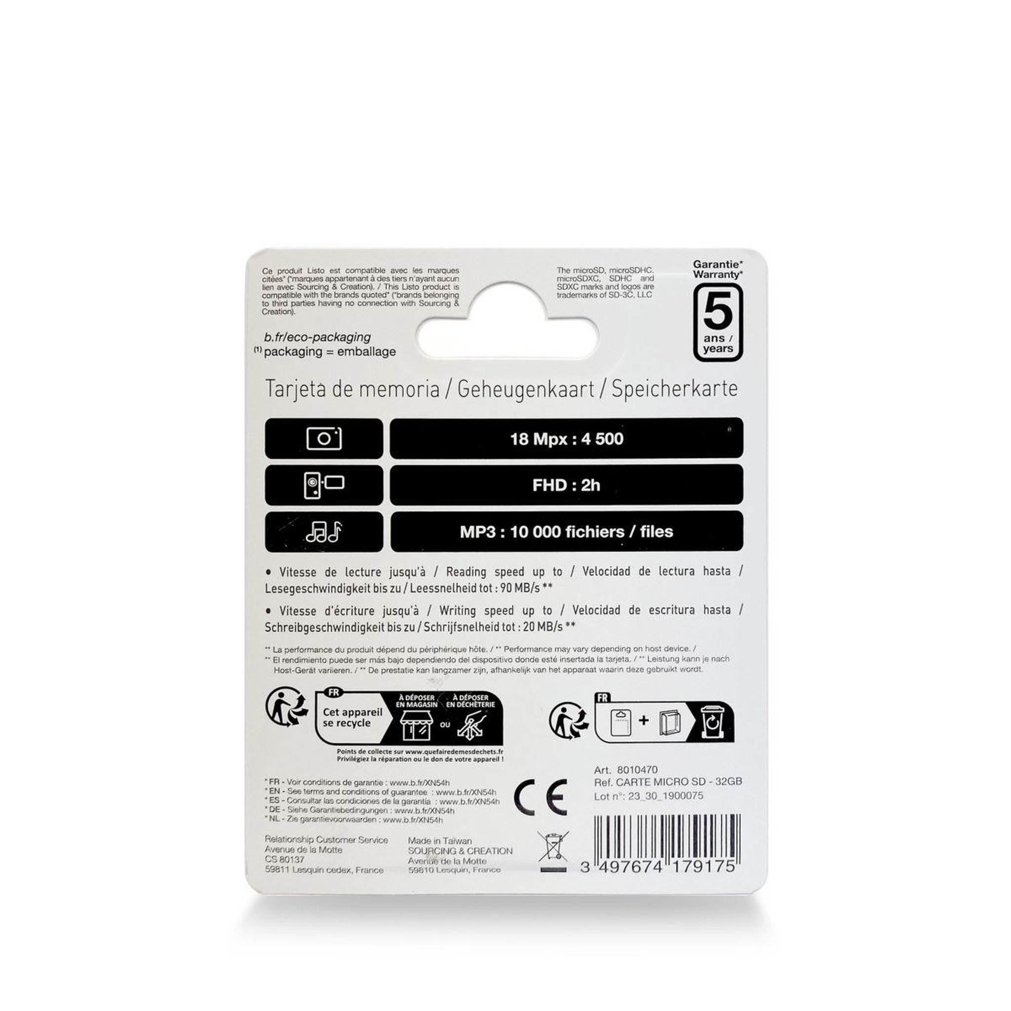 Voir la diapositive 2 : Listo Carte micro sd 32go micro sdhc