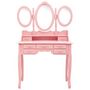 Voir la diapositive 3 : VIDAXL Coiffeuse avec tabouret et miroir pliable en 3 Rose