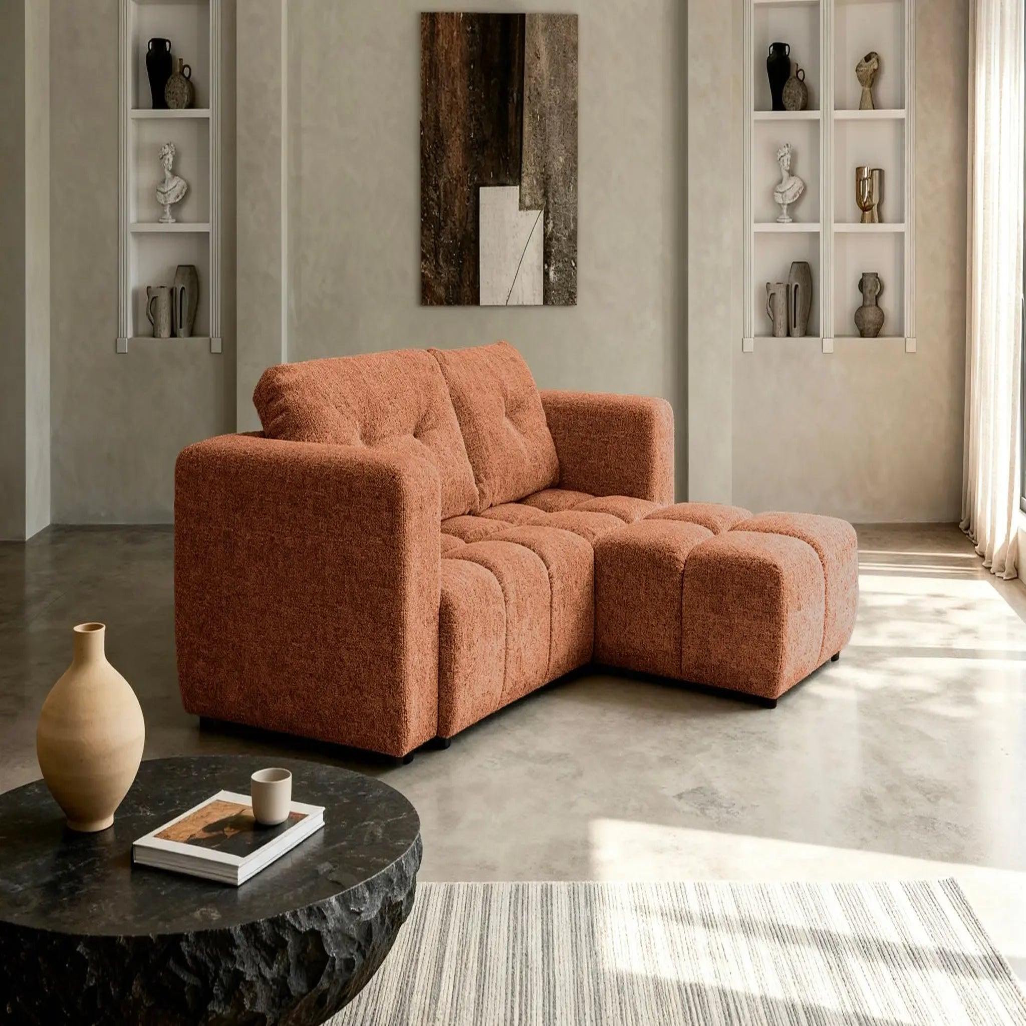 Voir la diapositive 6 : CASANOVA PARIS Romy 3 places - canapé d'angle convertible tissu chenille 3 places