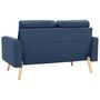 Voir la diapositive 5 : VIDAXL Canape a 2 places Bleu Tissu
