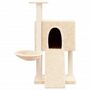 Voir la diapositive 3 : VIDAXL Arbre a chat avec griffoirs en sisal Creme 96 cm