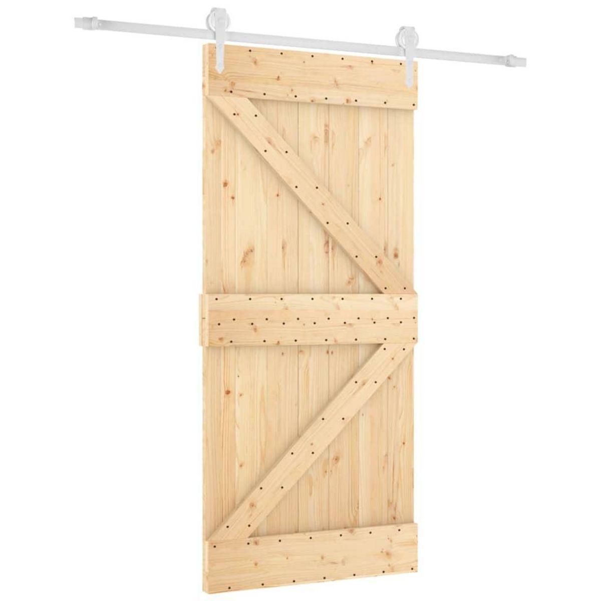 VIDAXL Porte coulissante et kit de quincaillerie 95x210 cm pin massif