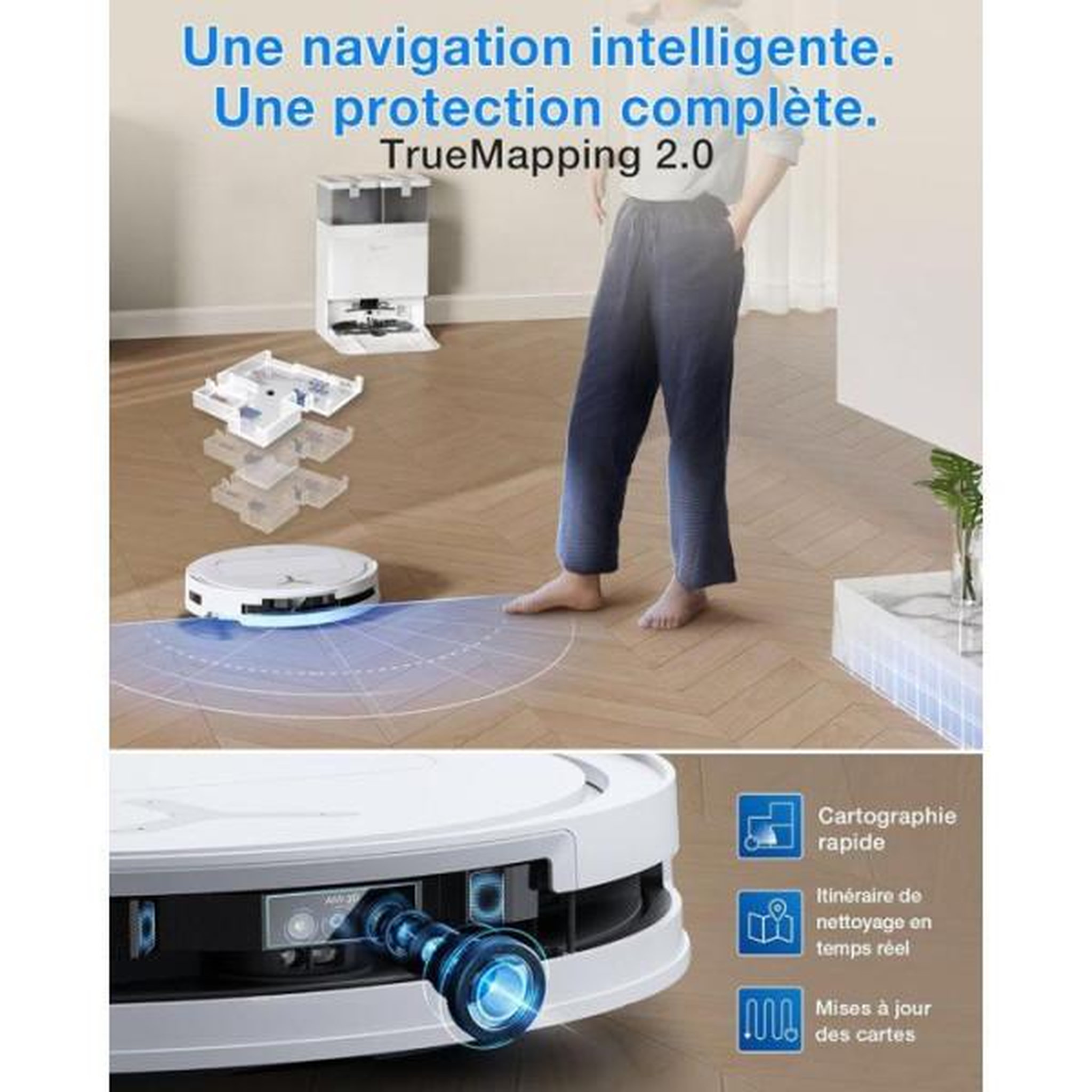 Voir la diapositive 6 : ECOVACS Robot aspirateur laveur deebot t50 omni gen3