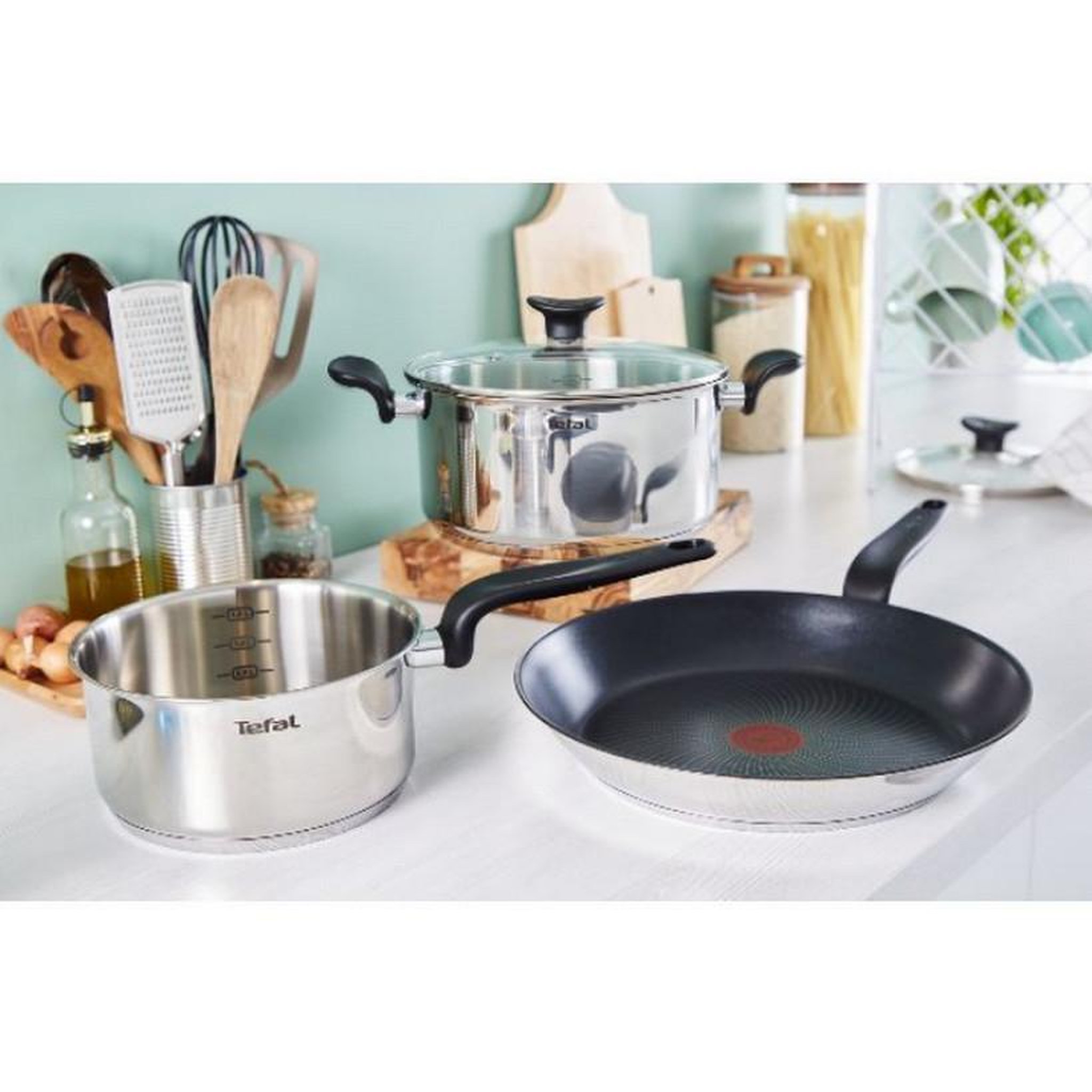 Voir la diapositive 4 : TEFAL Poêle inox 24cm - e3090404