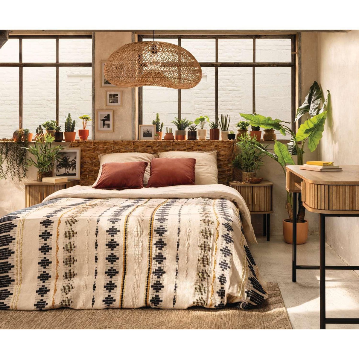 ATMOSPHERA Bambou artificiel avec pot matériau naturel - H. 46 cm