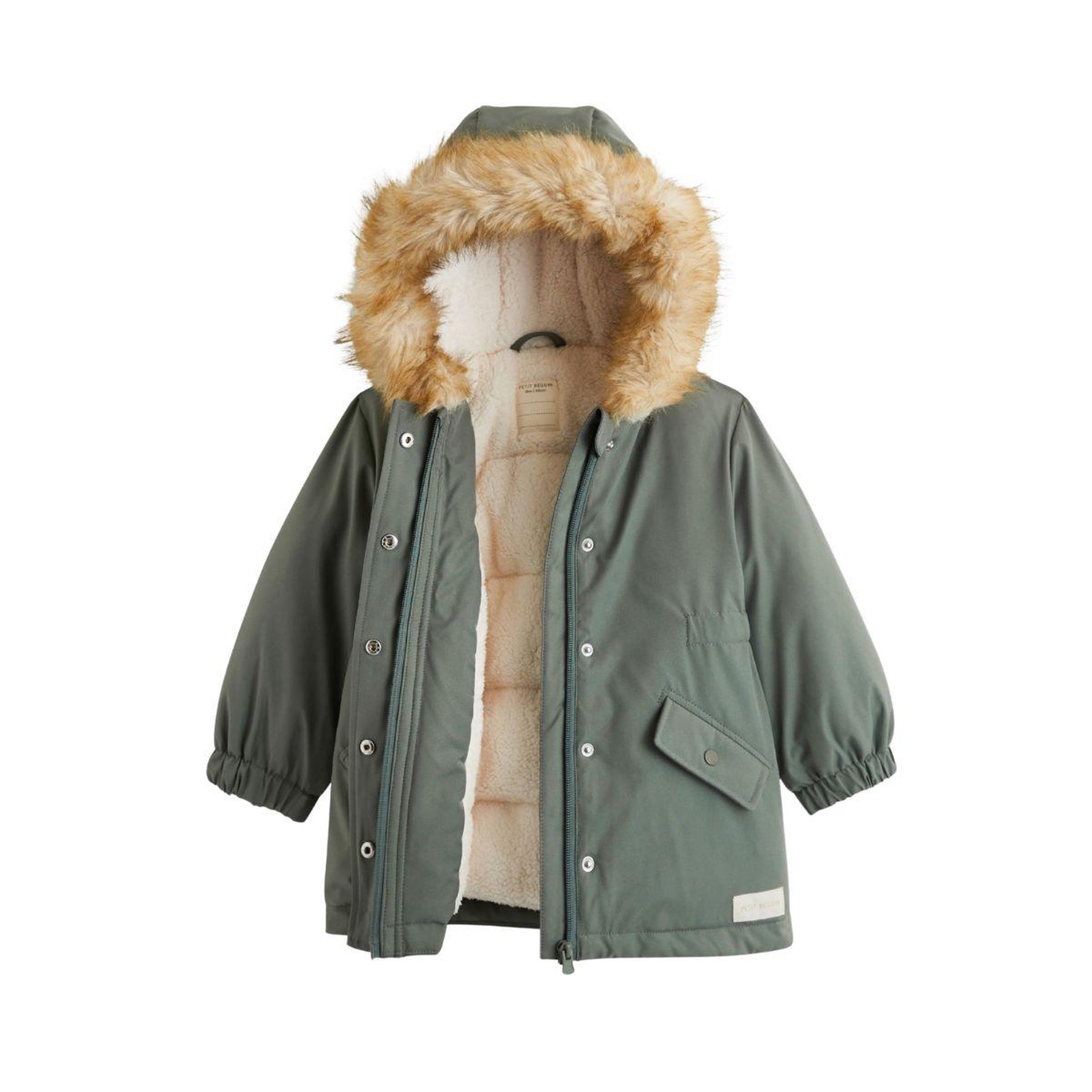 Voir la diapositive 3 : PETIT BEGUIN Parka enfant imperméable doublé sherpa Emma