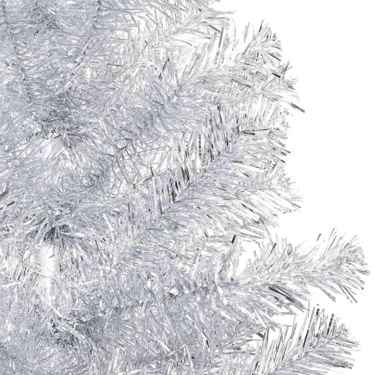 VIDAXL Arbre de Noël artificiel pre-eclaire/boules argente 120 cm PET