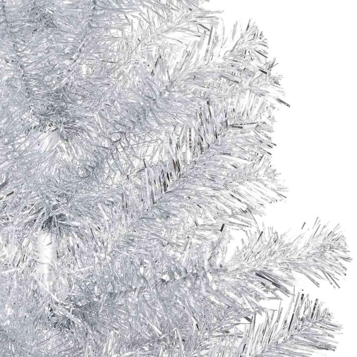 VIDAXL Arbre de Noël artificiel pre-eclaire/boules argente 120 cm PET