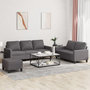Voir la diapositive 1 : VIDAXL Ensemble de canapes 3 pcs avec coussins Gris Similicuir