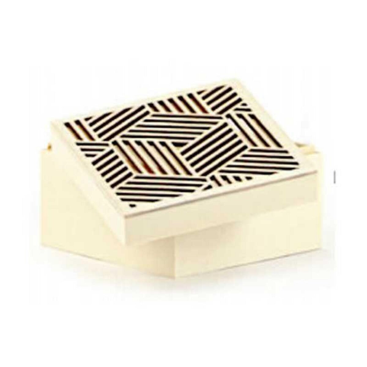 Graine créative Boîte en bois couvercle ajouré Géométrique - 9,5 x 9,5 x 6 cm