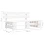 Voir la diapositive 6 : VIDAXL Canape central palette de jardin Blanc Bois de pin impregne