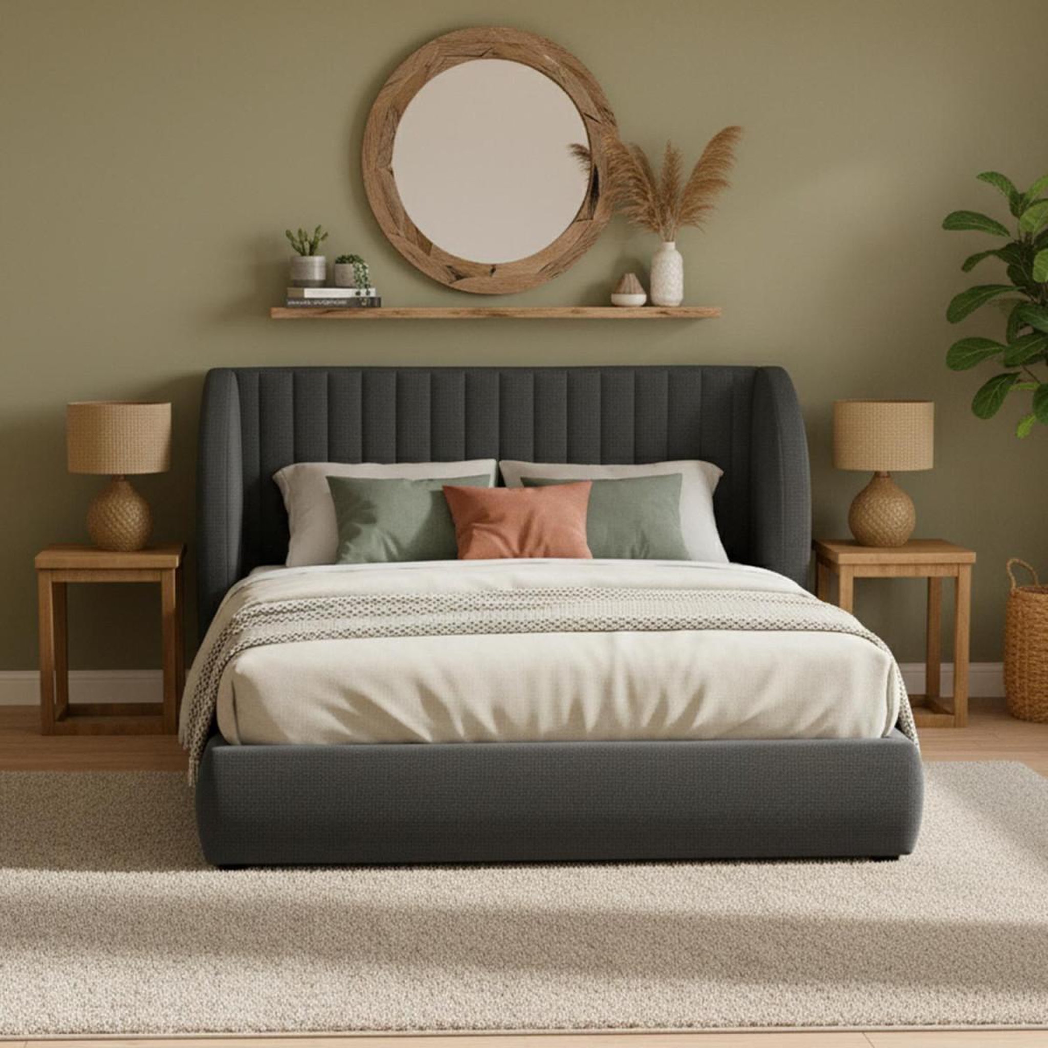 Voir la diapositive 5 : Paris Prix Lit coffre tête de lit modulable  comfy  140x200cm gris foncé