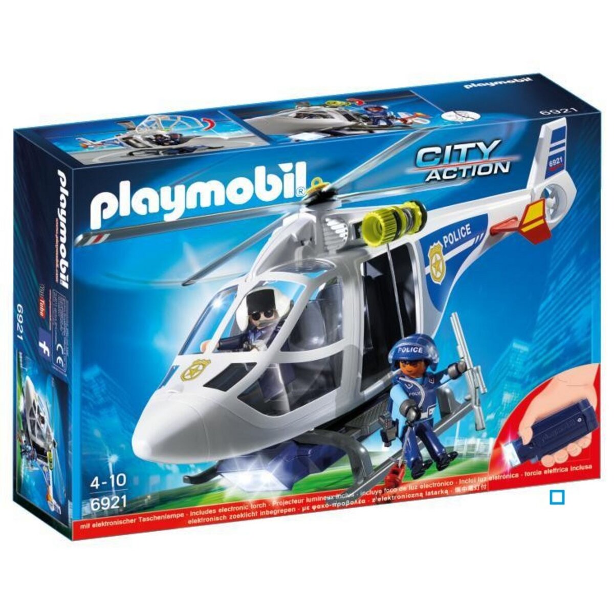 PLAYMOBIL 6921 - City Action - Hélicoptère de police avec projecteur