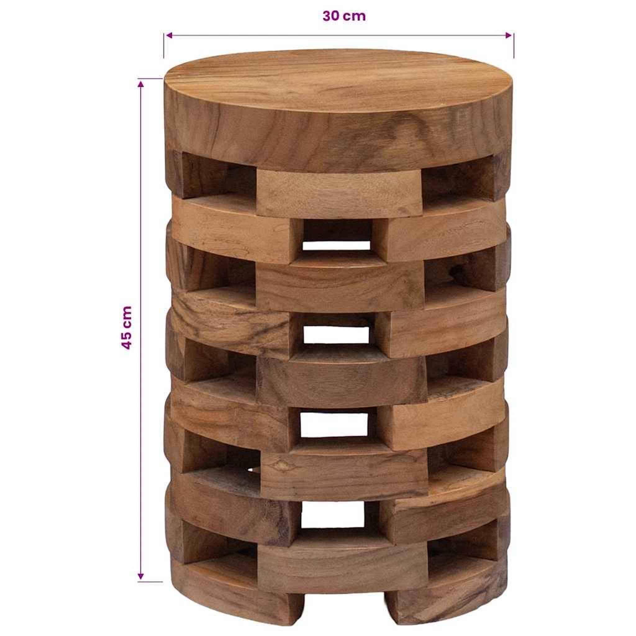 Voir la diapositive 6 : VIDAXL Table de chevet 30x30x45 cm bois de teck massif