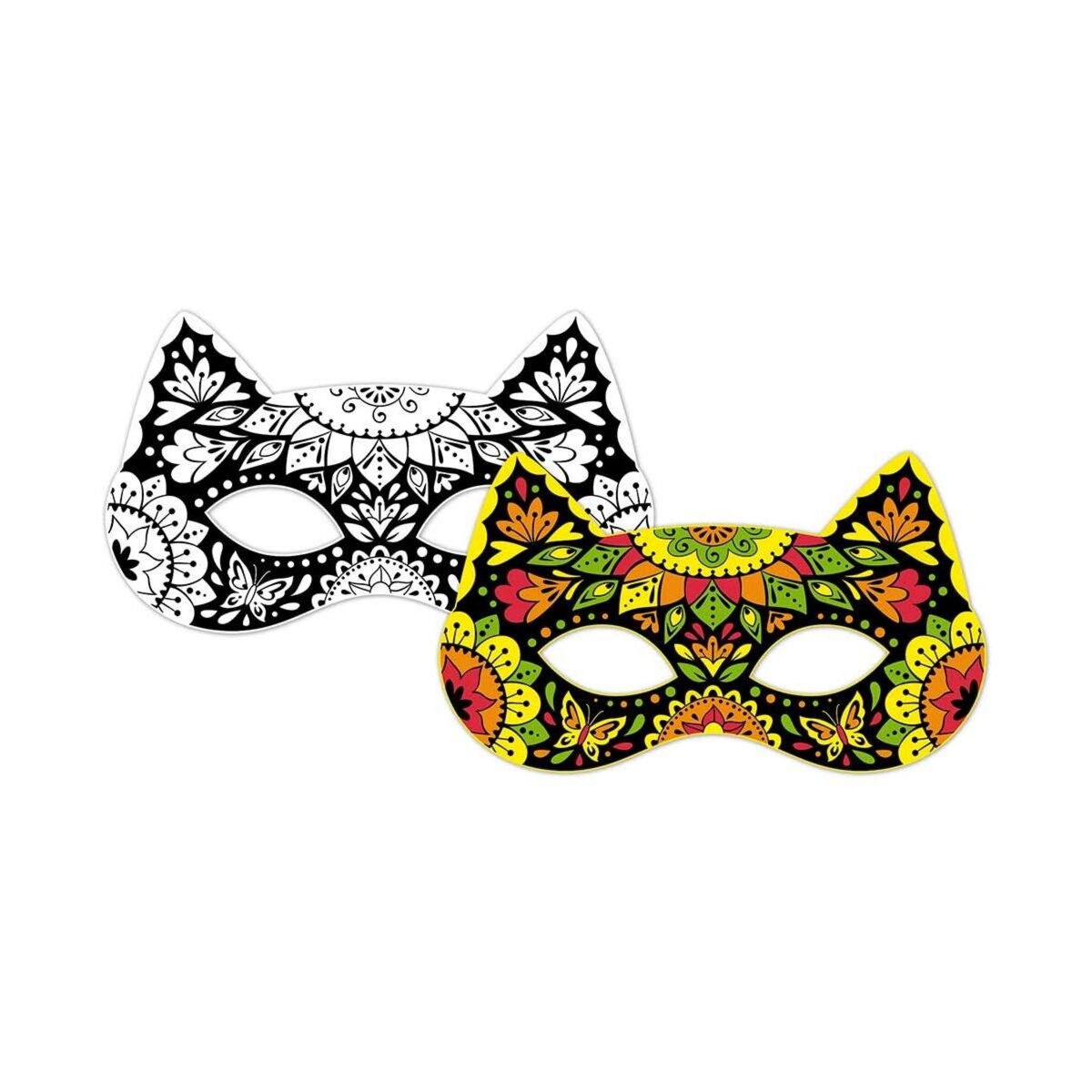 Juratoys-Janod Kit Créatif de Masques et Crayons Fluorescents pour Enfants