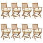 Voir la diapositive 1 : VIDAXL Chaises pliables de jardin lot de 8 avec coussins Bois d'acacia