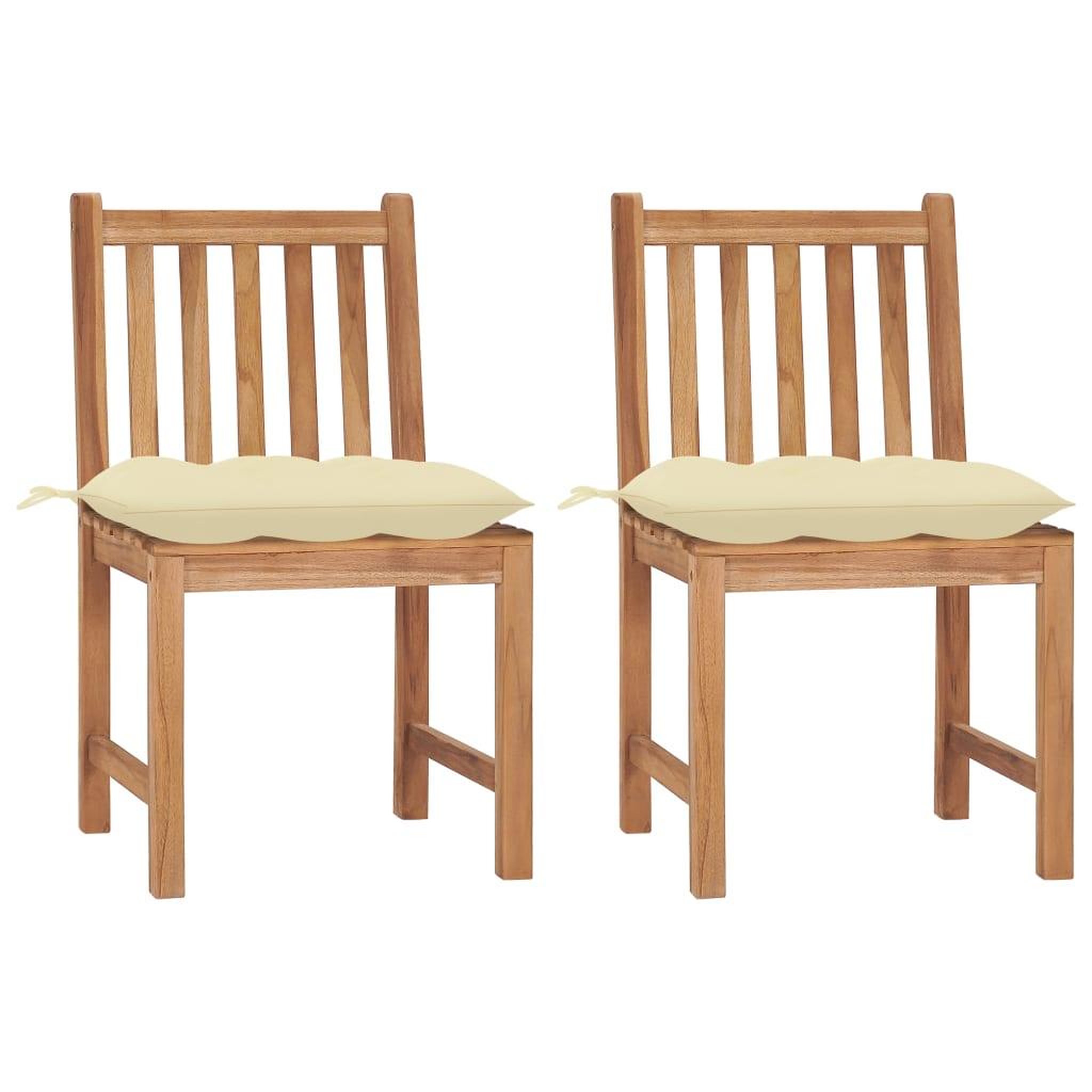Voir la diapositive 1 : VIDAXL Chaises de jardin lot de 2 avec coussins Bois de teck massif