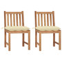 Voir la diapositive 1 : VIDAXL Chaises de jardin lot de 2 avec coussins Bois de teck massif