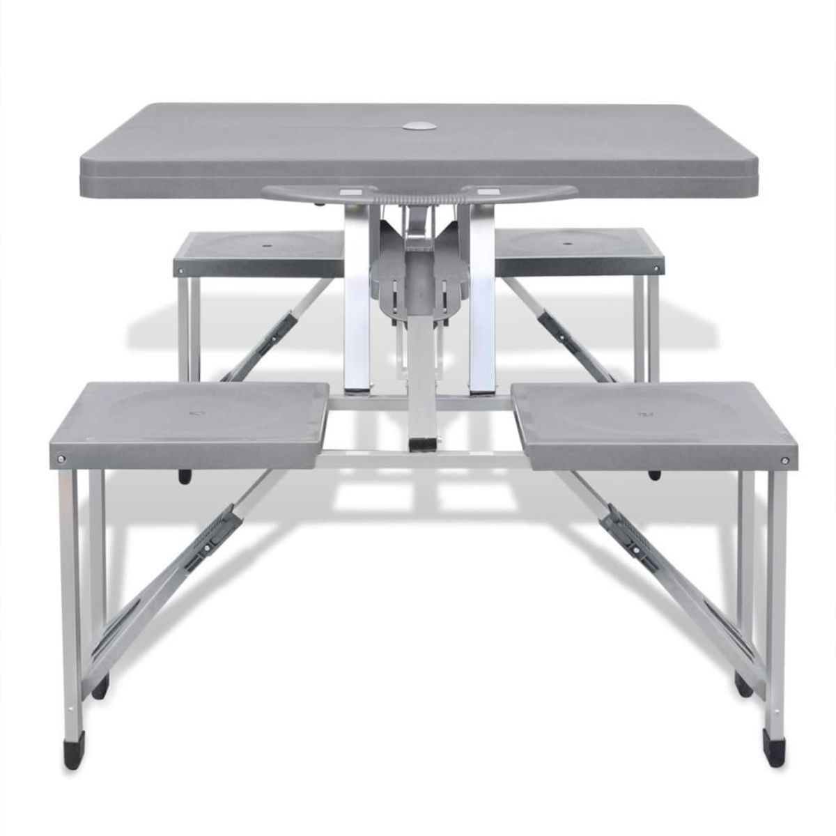 VIDAXL Ensemble de table pliable de camping avec 4 tabourets aluminium