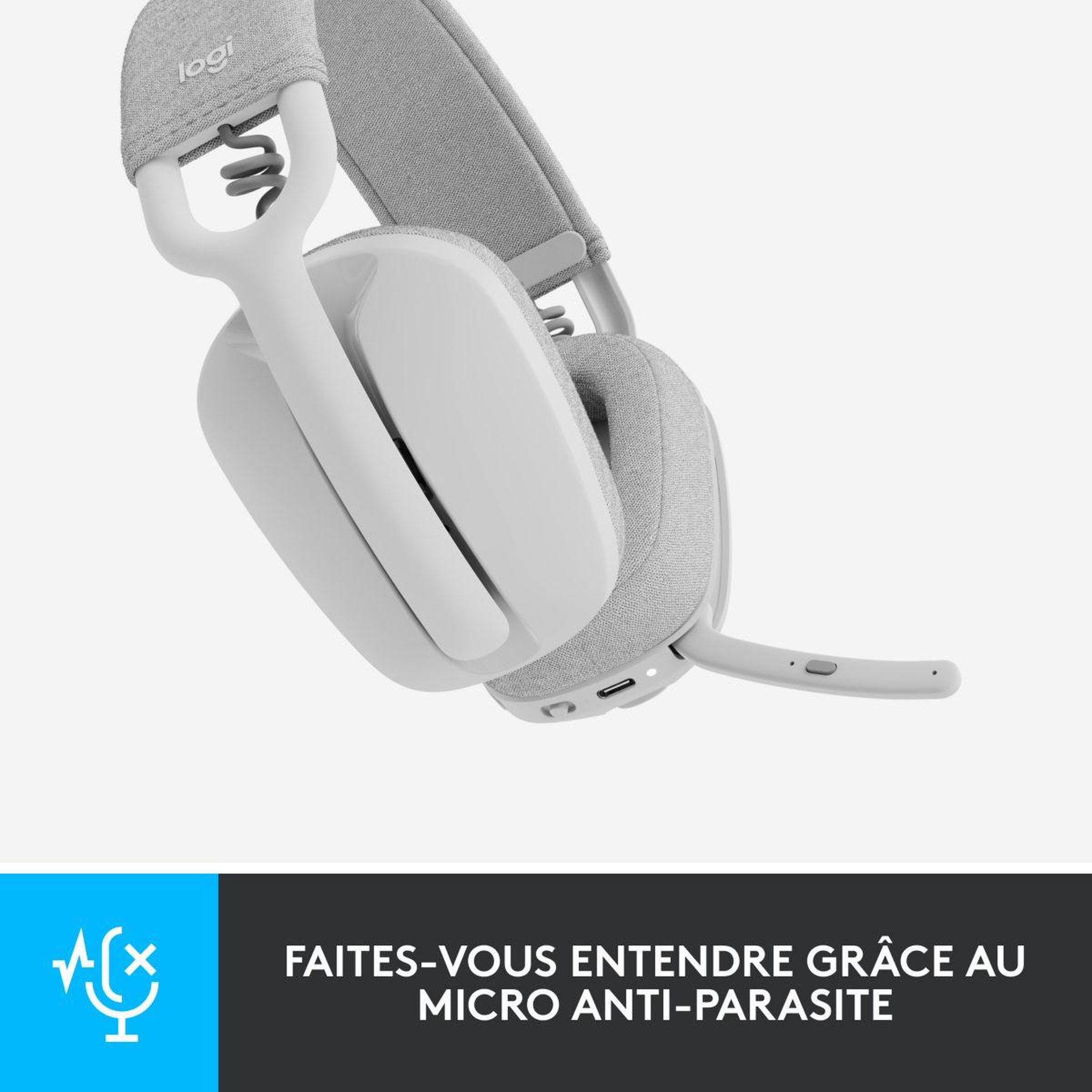 Voir la diapositive 3 : Logitech Micro-casque Zone Vibe 100 Blanc