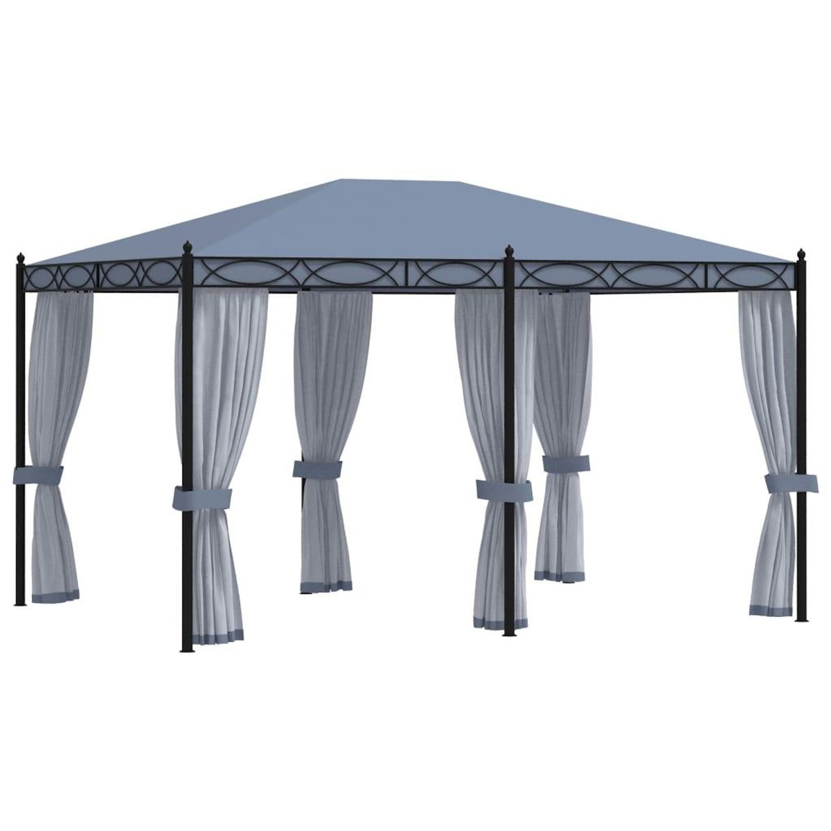 VIDAXL Tonnelle avec moustiquaire 3x4 m Anthracite Acier