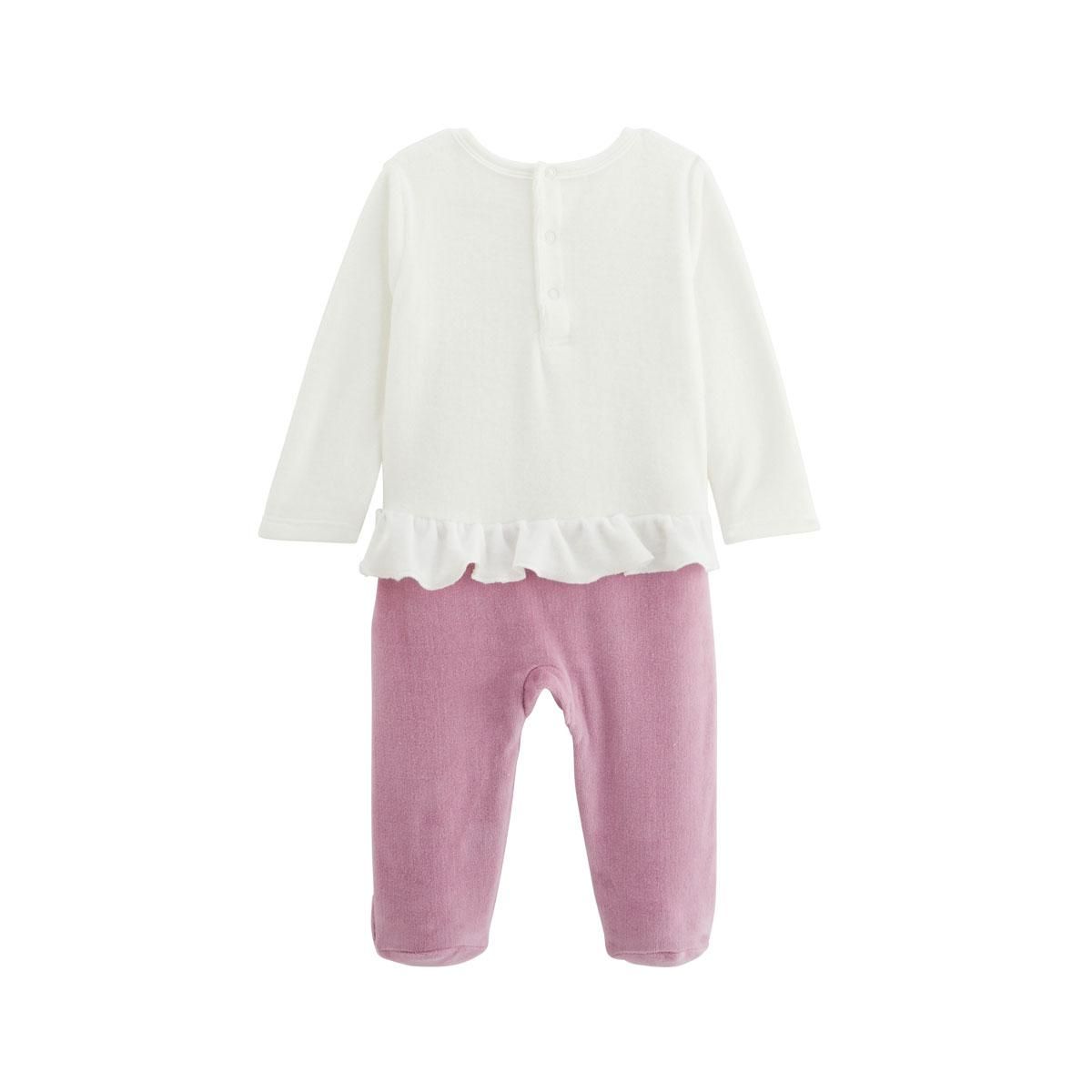 Petit Béguin Pyjama bébé en velours Louisa