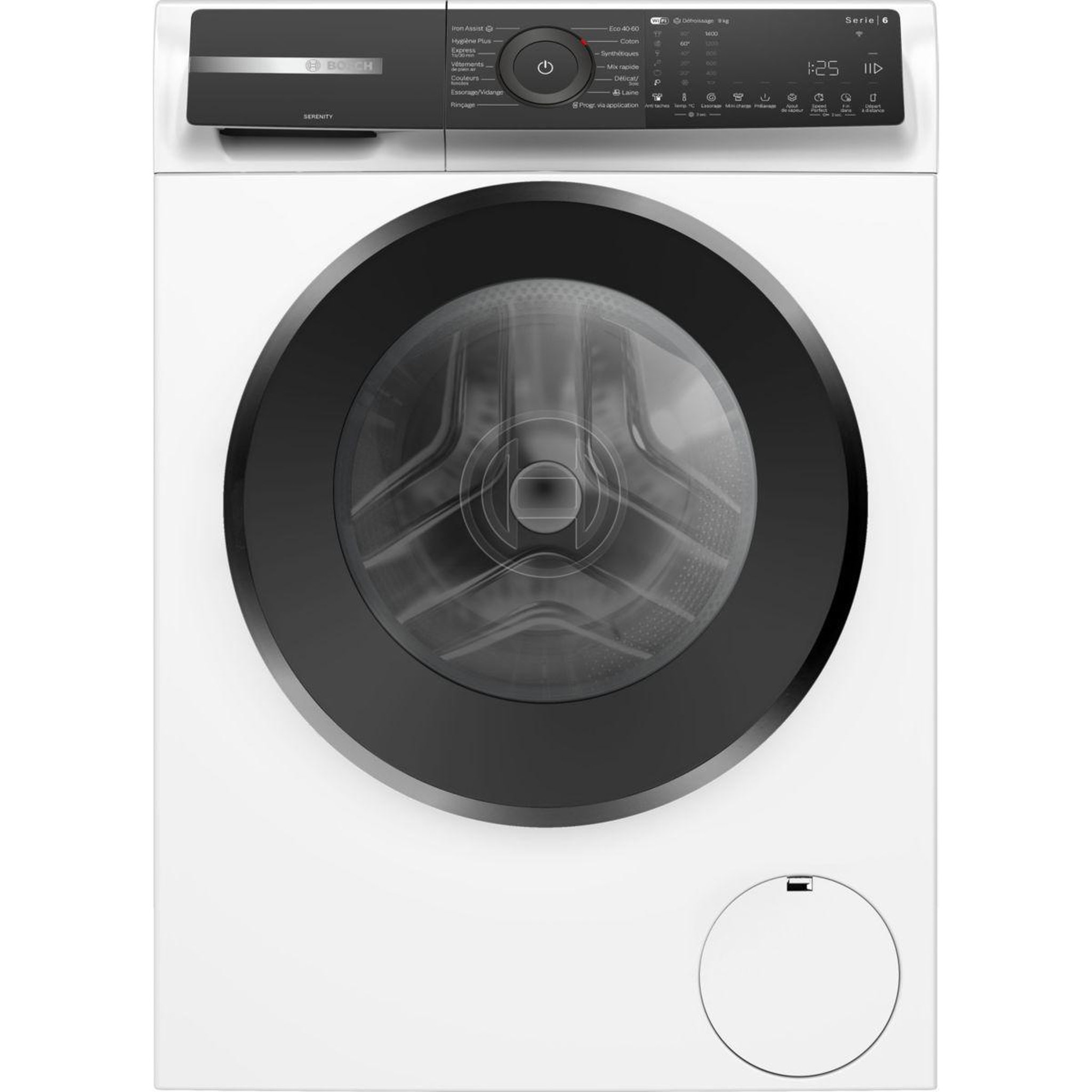 BOSCH Lave linge hublot wgh2440sfr, serenity, antitaches, iron assist, série 6