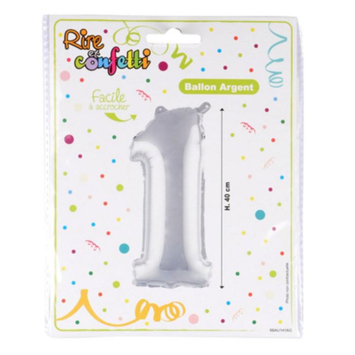 Paris Prix Ballon Gonflable Métallisé  Chiffre 1  40cm Argent