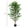 Voir la diapositive 2 : HOMCOM Lot de 2 plantes artificielles arbres ficus H.1,80 m tronc branches liane lichen feuilles grand réalisme pot inclus