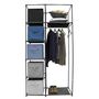 Voir la diapositive 2 : Paris Prix Structure Armoire  5 Cases & 1 Penderie  178cm Noir
