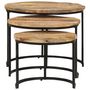 Voir la diapositive 2 : VIDAXL Tables gigognes 3 pcs Bois de manguier brut