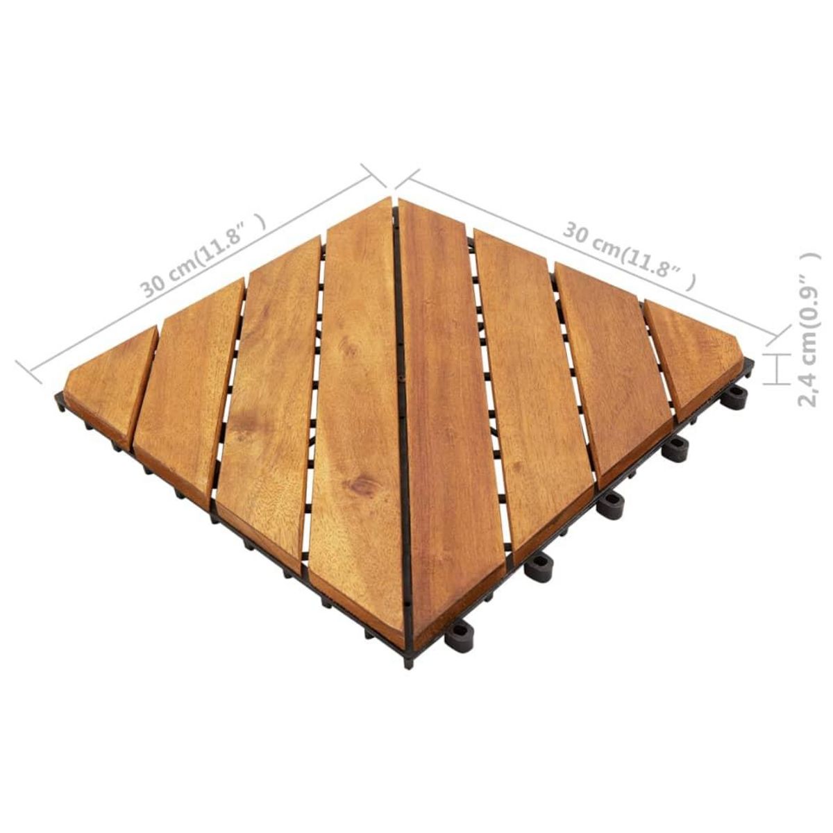 VIDAXL Carreaux de terrasse 10 pcs 30x30 cm Bois d'acacia solide