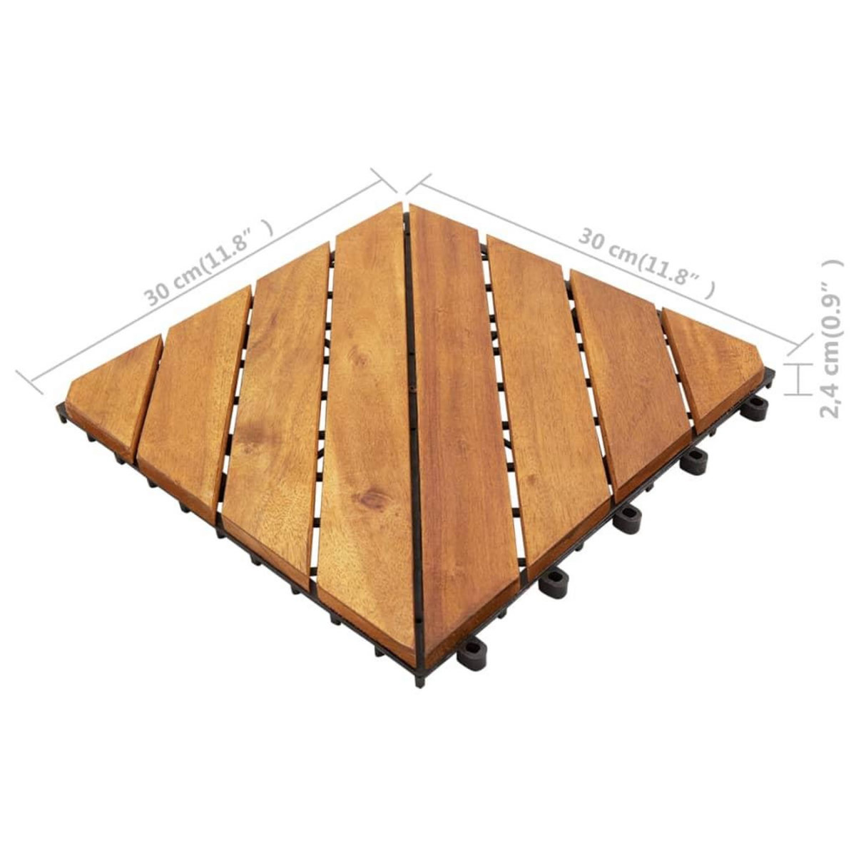 VIDAXL Carreaux de terrasse 10 pcs 30x30 cm Bois d'acacia solide