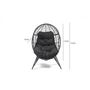 Voir la diapositive 5 : CONCEPT USINE Fauteuil œuf sur pied en résine noir effet rotin JANE