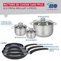 Voir la diapositive 2 : ELO Ensemble de 3 Poêles de cuisson 24, 28 et 32 cm et 3 faitouts 12, 14 et 24 cm Elo Prima Brillant