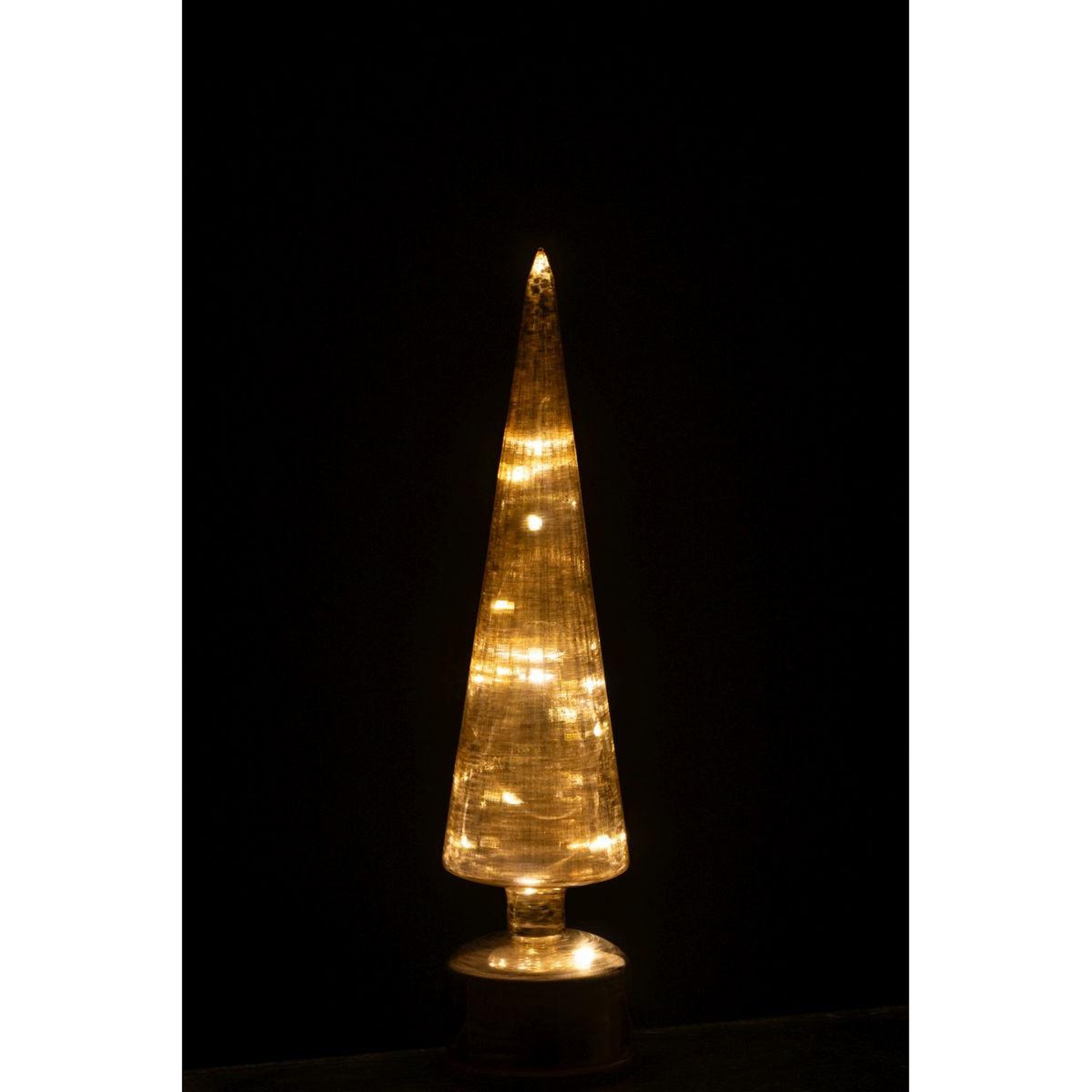 Voir la diapositive 6 : J-LINE Sapin tournant à led  lenard  40cm doré