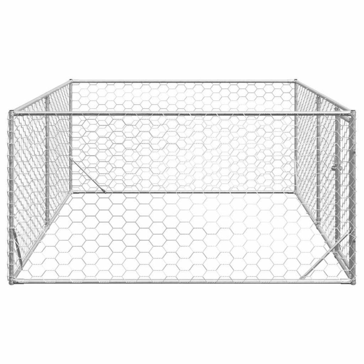 VIDAXL Chenil d'exterieur pour chiens porte 3x2x1 m acier galvanise